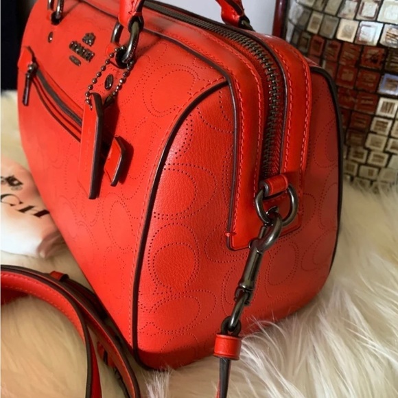 COACH ROWAN SATCHEL/CROSSBODY SIGNATURE LEATHE PURSE - Picture 3 of 11